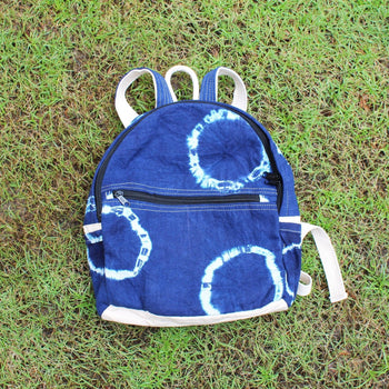 RING TIE-DYE COTTON CANVAS BACKPACK - Huedee