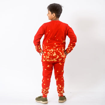 Tie-dye Unisex Toddler Coord Set Prisma Red - Huedee